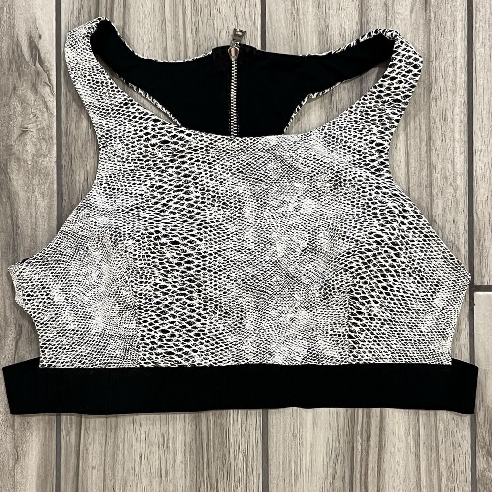 BLUE LIFE FIT SNAKE PRINT STRAPPY SPORTS BRA ACTIVE TOP MULTI ZIP MEDIUM